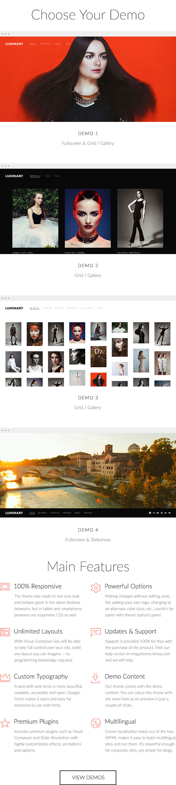 Luminary - Portfolio / Photography WordPress Theme - 1